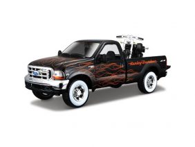 Автомобиль Ford F-350 Super Duty пикап (1999) с мотоциклом-фото1