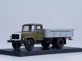 Грузовик ГАЗ-3307 (двигатель ЗМЗ-513) дерев. борт (хаки-серый)-фото1
