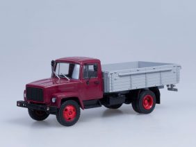 Грузовик ГАЗ-3307 (двигатель ЗМЗ-513) выставочный, дерев. борт (темно-красный)-фото1