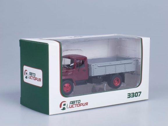 Грузовик ГАЗ-3307 (двигатель ЗМЗ-513) выставочный, дерев. борт (темно-красный)-фото10