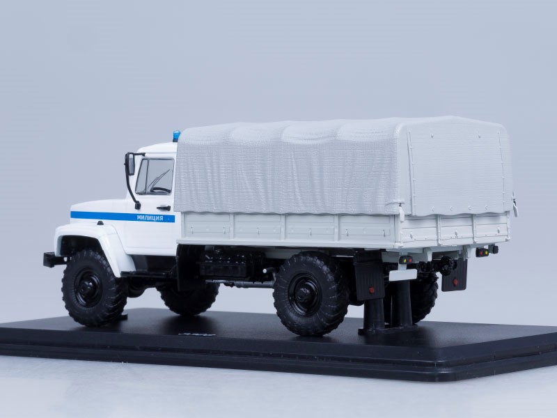 Грузовик ГАЗ-3308 4х4 (двигатель ЗМЗ-513) бортовой с тентом, Милиция (светомаскировка на фарах)-фото2