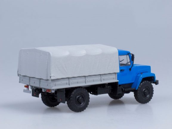 Грузовик ГАЗ-3308 4х4 (двигатель ЗМЗ-513) бортовой с тентом (синий)-фото8