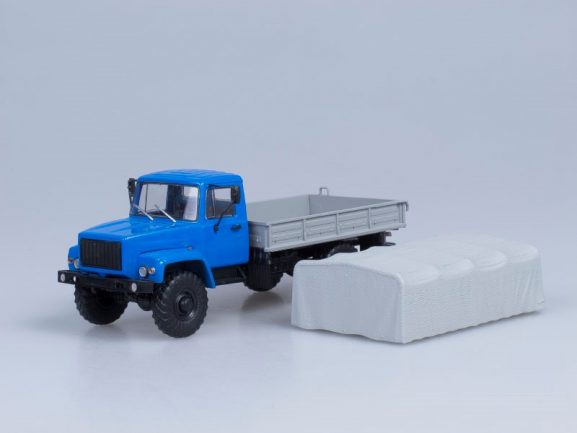 Грузовик ГАЗ-3308 4х4 (двигатель ЗМЗ-513) бортовой с тентом (синий)-фото9