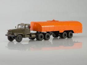 Седельный тягач КрАЗ-258Б1 с полуприцепом-цистерной ТЗ-22 (хаки-оранжевый)-фото1