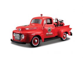 Автомобиль Ford F-1 Пикап (1948) Пожарная с мотоциклом-фото1
