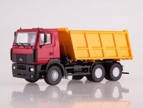 Самосвал МАЗ-6501 (вишневый/желтый)-фото1