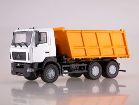 Самосвал МАЗ-6501 (рестайлинг) (белый/оранжевый)-фото1