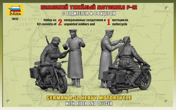 Немецкий тяжелый мотоцикл Р-12 с водителем и офицером-фото2