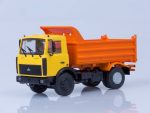 Самосвал МАЗ-5551 (поздняя кабина, жёлто-оранжевый, высокий кузов), 1988 г.-фото1