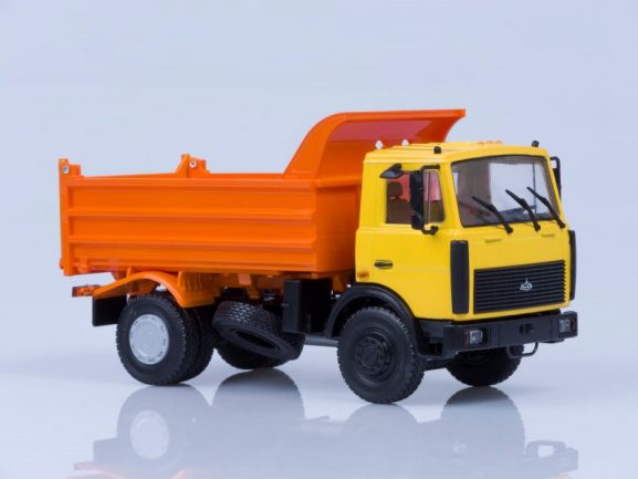 Самосвал МАЗ-5551 (поздняя кабина, жёлто-оранжевый, высокий кузов), 1988 г.-фото4