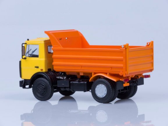 Самосвал МАЗ-5551 (поздняя кабина, жёлто-оранжевый, высокий кузов), 1988 г.-фото2