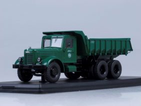 Самосвал ЯАЗ-210Е тёмно-зелёный /металл. рама, кузов, кабина/-фото1