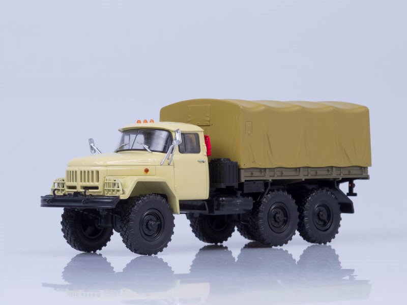 Грузовик ЗИЛ-131 бортовой с тентом (бежевый)-фото1