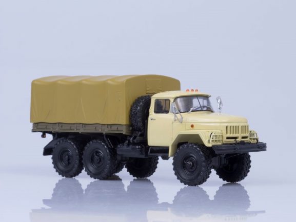 Грузовик ЗИЛ-131 бортовой с тентом (бежевый)-фото4