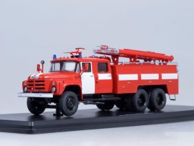 Пожарный автомобиль АЦ-40 (ЗИЛ-133ГЯ) красный с белыми полосами-фото1