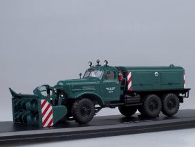 Шнекороторный снегоуборочный автомобиль Д-470 на шасси ЗИЛ-157Е (зелёный)-фото1