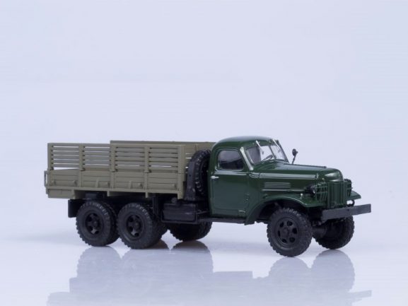 Грузовик ЗИС-151 бортовой (зелёный/коричневый)-фото3