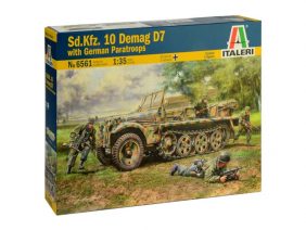 Полугусеничный тягач Sd. Kfz.10 Demag D7 с фигурками немецких десантников-фото1