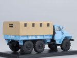 Грузовик Урал 375Д бортовой с тентом (голубой)-фото3