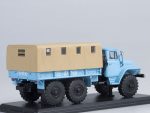 Грузовик Урал 375Д бортовой с тентом (голубой)-фото4