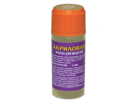Краска акриловая бронза АКР-04 (Звезда)-фото2