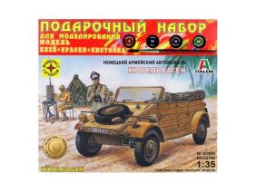 Немецкий автомобиль повышенной проходимости Kübelwagen Type 82 (Моделист) (Подарочный набор)-фото1