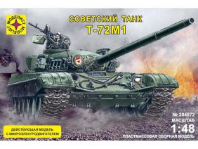 Советский танк Т-72М1 (действующая модель с микроэлектродвигателем)-фото1