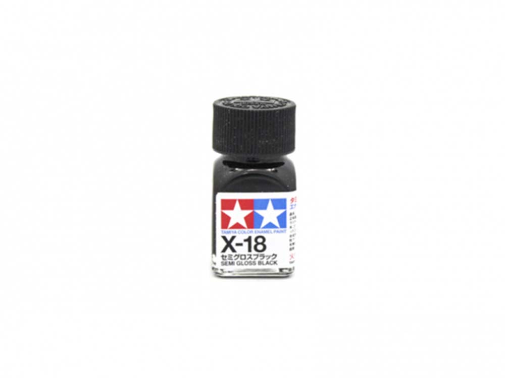 Краска глянцевая эмалевая X-18, Semi Gloss Black (Tamiya)-фото1