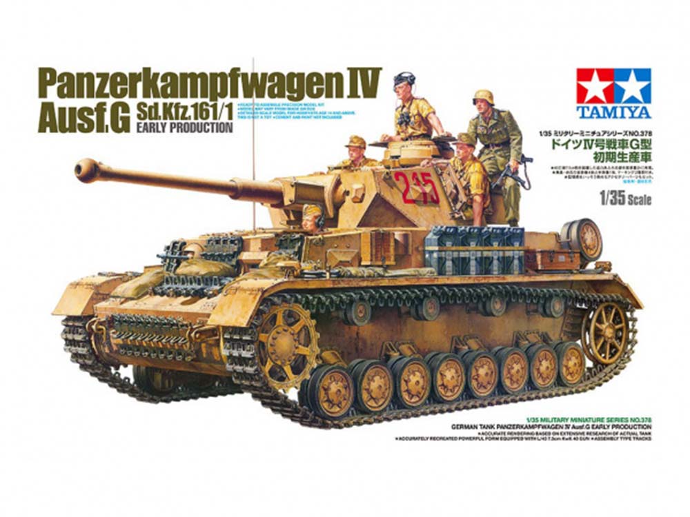 Купить сборную модель танка Т-IV Ausf.G ранний (5 миниатюр), масштаб 1:35 (Tamiya)-фото1 Немецкий средний танк Т-IV Ausf.G ранний (5 миниатюр)-фото1