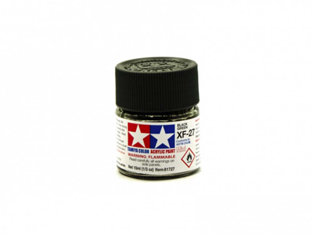 Краска матовая акриловая XF-27, Black green (Tamiya)-фото1