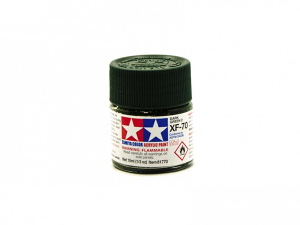 Краска матовая акриловая XF-70, Dark green 2 (Tamiya)-фото1