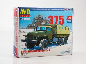 Грузовик Урал 375 (тентованная кабина) бортовой для склеивания (AVD Models)-фото1