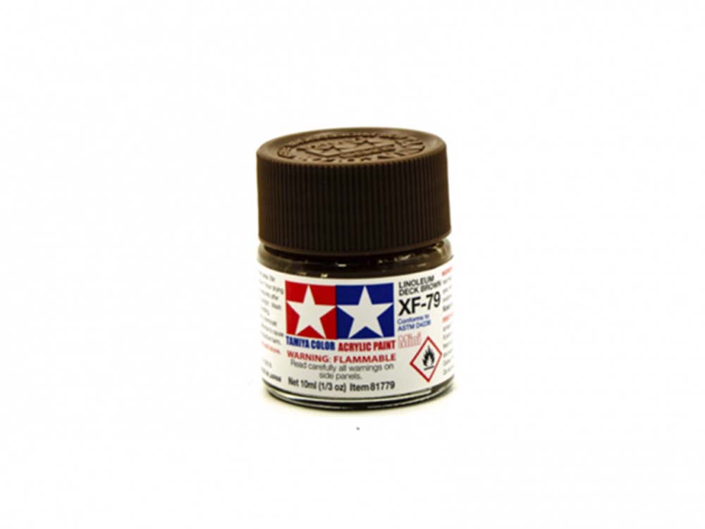 Краска акриловая матовая коричневая палубная XF-79, Linoleum Deck Brown Flat-фото1