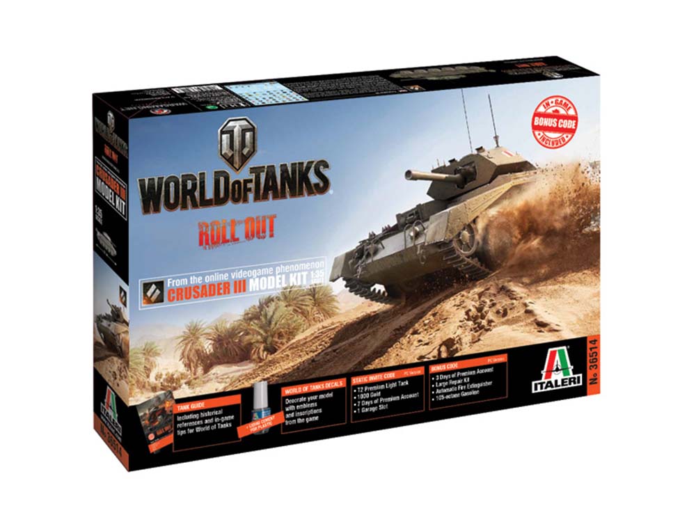 Купить сборную модель танка Crusader (Крусейдер) Mk.III (World of Tanks), масштаб 1:35 (Italeri)-фото1 Британский средний крейсерский танк Crusader (Крусейдер) Mk.III (World of Tanks)-фото1