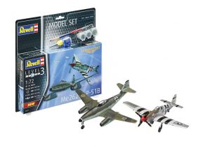 Немецкий истребитель Messerschmitt (Мессершмитт) Me-262 и Американский истребитель P-51B Mustang (Подарочный набор)-фото1