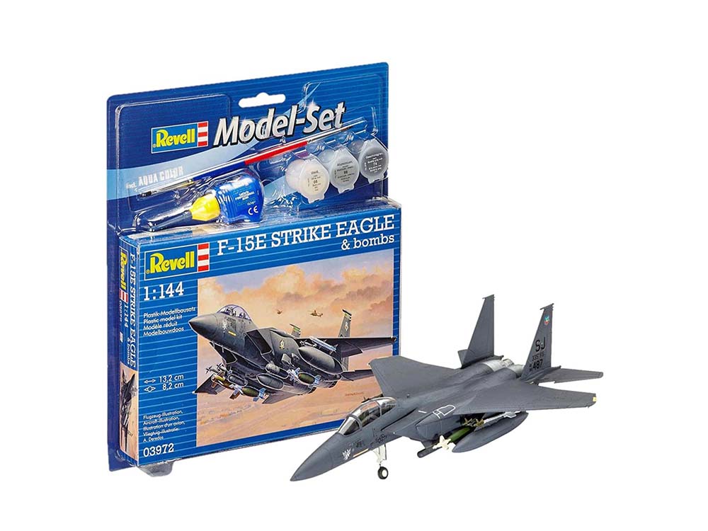 Купить сборную модель самолета F-15E Strike Eagle and Bombs (Подарочный набор), масштаб 1:144 (Revell)-фото1 Американский истребитель F-15E Strike Eagle & Bombs (Подарочный набор)-фото1