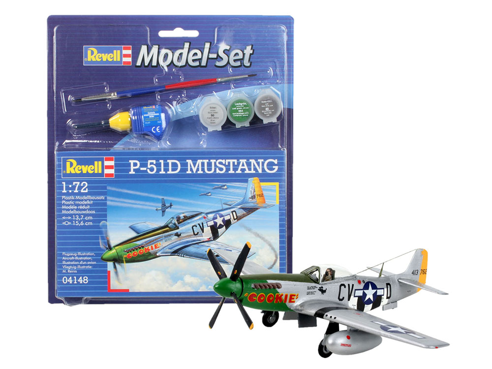 Купить сборную модель самолета P-51D Mustang (Подарочный набор), масштаб 1:72 (Revell)-фото1 Истребитель P-51D Mustang (1:72) (Revell) (Подарочный набор)-фото1