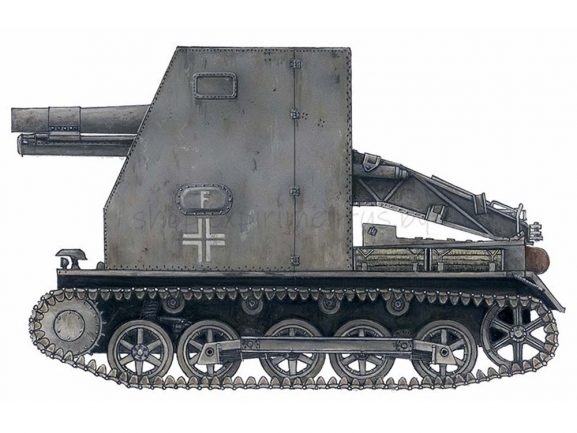 Немецкая самоходная гаубица САУ Sturmpanzer I Бизон (ARK models)-фото6