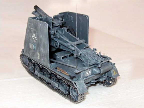 Немецкая самоходная гаубица САУ Sturmpanzer I Бизон (ARK models)-фото4