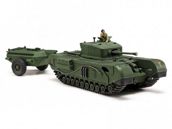Британский тяжелый пехотный танк Churchill (Черчилль) Mk.VII Crocodile с фигурой командира-фото2