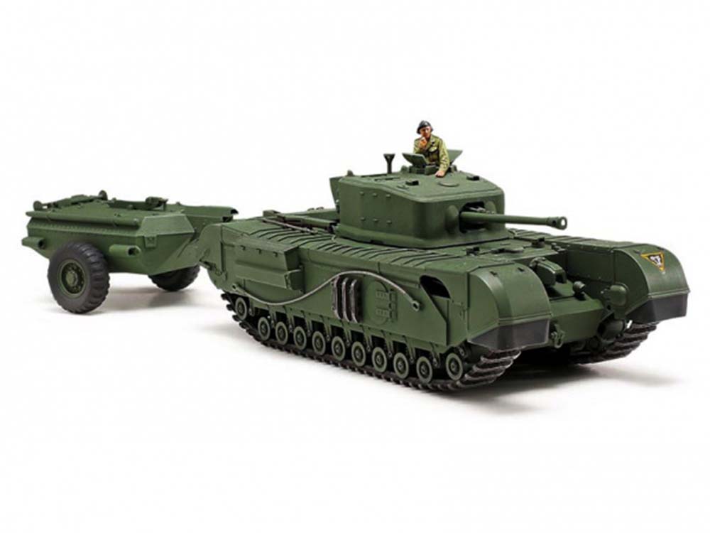 Британский тяжелый пехотный танк Churchill (Черчилль) Mk.VII Crocodile с фигурой командира-фото2