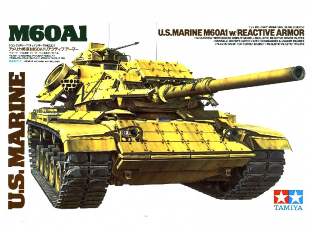 Купить сборную модель танка M60A1 с реактивной броней и 2 фигурами, масштаб 1:35 (Tamiya)-фото1 Американский основной боевой танк M60A1 с реактивной броней и 2 фигурами-фото1