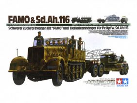 Немецкий полугусеничный тягач Sd.Kfz.9 Famo с прицепом Sd.Ah.116 и 8 фигурами-фото1