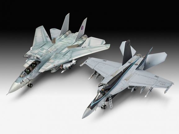 Американские палубные истребители F/A-18E Super Hornet и F-14D Tomcat (из к/ф Top Gun) (Подарочный набор)-фото2