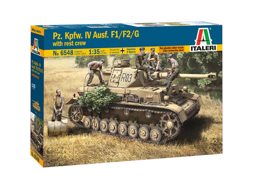 Купить сборную модель танка Pz.Kpfw.IV Ausf.F1/F2/G (T-IV), масштаб 1:35 (Italeri)-фото1 Немецкий средний танк Pz.Kpfw.IV Ausf.F1/F2/G (T-IV) с экипажем на отдыхе-фото1