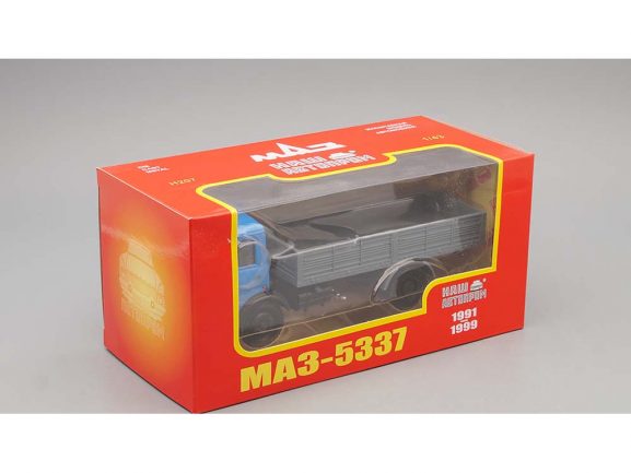 Грузовик МАЗ-5337 бортовой 1991-1999 (голубой/серый)-фото5