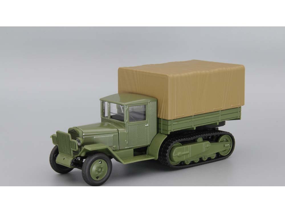 Грузовик ЗИС-42 бортовой с тентом (зеленый)-фото1
