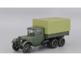 Грузовик ЗИС-6А бортовой с тентом (темно-зеленый)-фото1