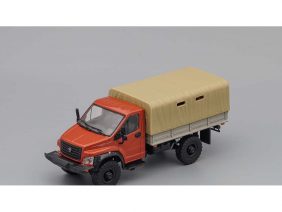 Грузовик ГАЗон Next C41A23 бортовой с тентом (красно-коричневый/серый)-фото1