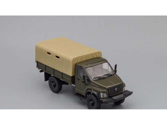 Грузовик ГАЗон Next C41A23 бортовой с тентом (хаки)-фото3